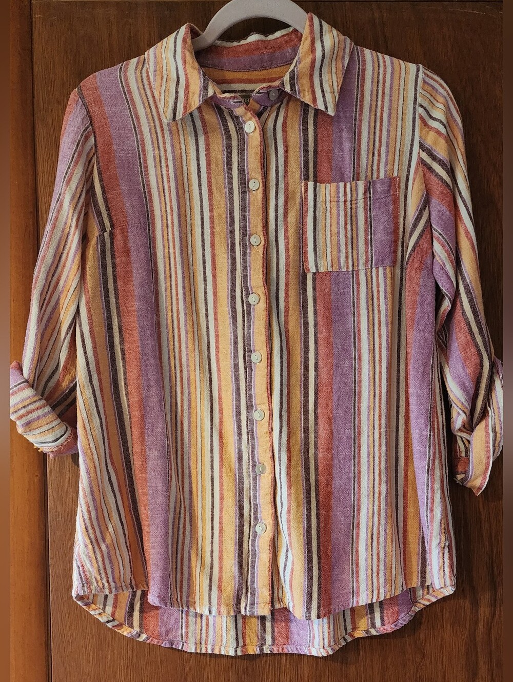 NATURALS DENIM & CO XXSP BUTTON TOP